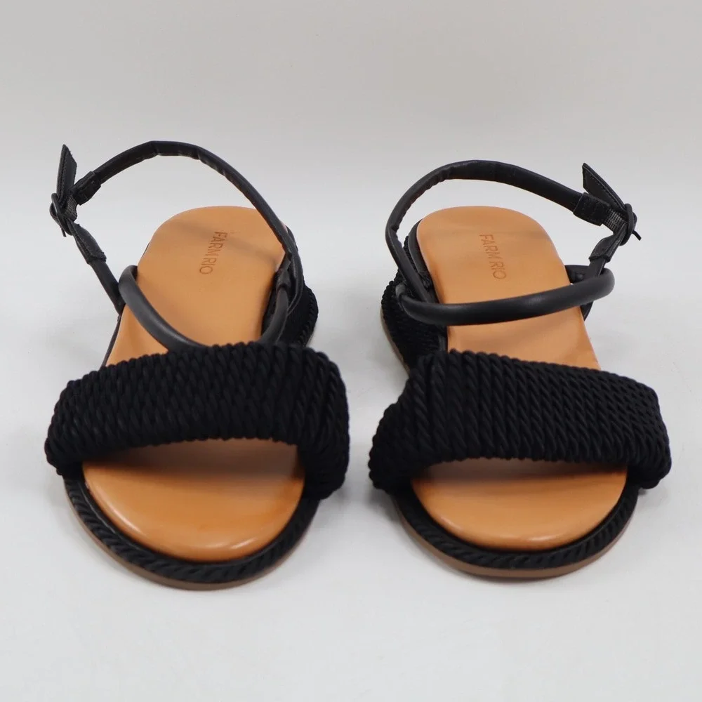 🔥NEW FARM RIO Espadrille Wedge Sandal, Black 7US/38EU MSRP$230 SHIPS TODAY🔥